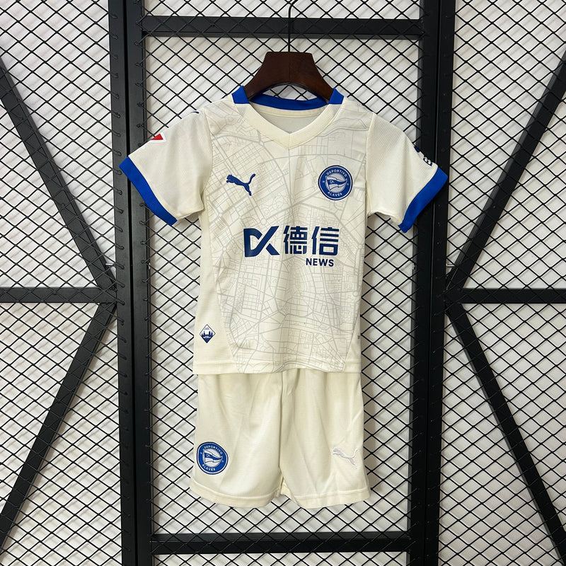 Camiseta DEPORTIVO ALAVÉS 24/25 - Niños (Pantalón Corto Incluido) (Medidas en la Descripción)