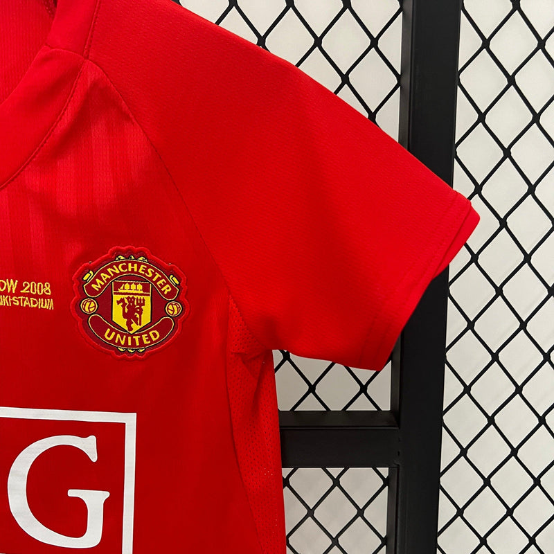 Camiseta Manchester United 07/08 - Niños (Pantalón Corto Incluido) RETRO - TIENDA LUXSHOP