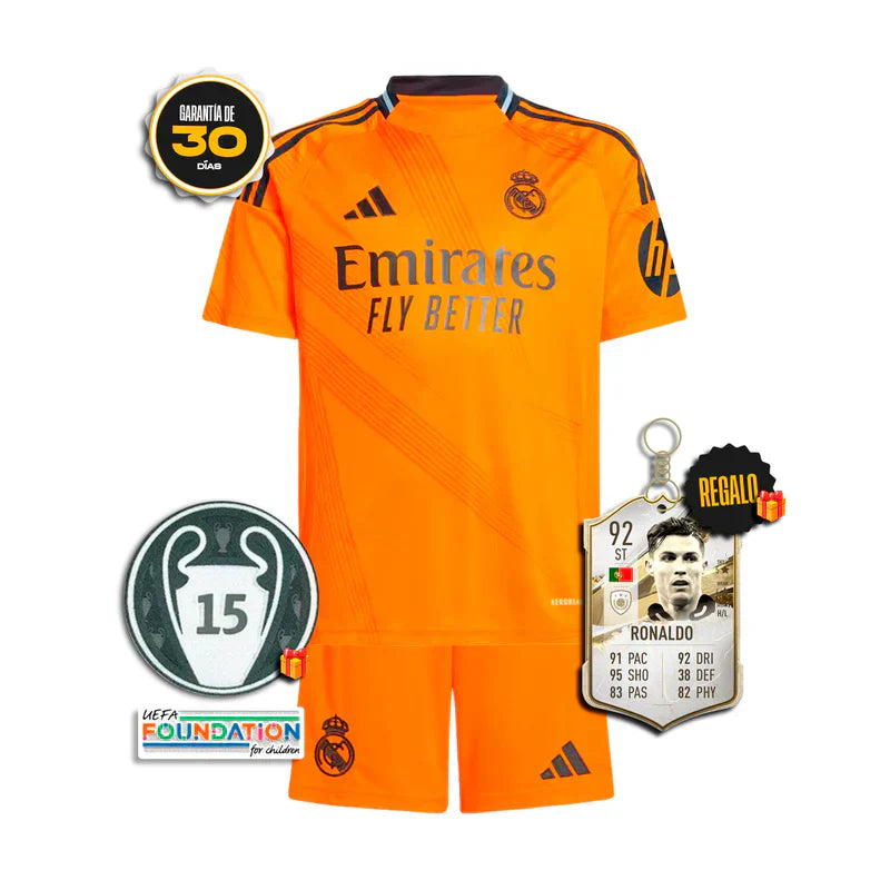 Camiseta Real Madrid 24/25 - Niños (Pantalón Corto Incluido)