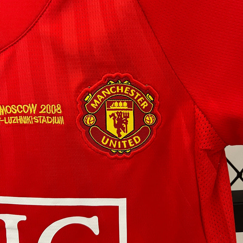 Camiseta Manchester United 07/08 - Niños (Pantalón Corto Incluido) RETRO - TIENDA LUXSHOP