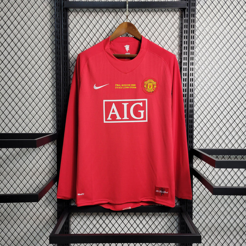 Camiseta Manchester United (Manga Larga) 07/08 Retro - TIENDA LUXSHOP